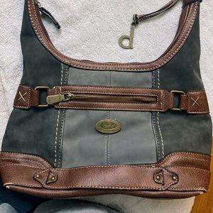 Body concept green and brown cross body bag